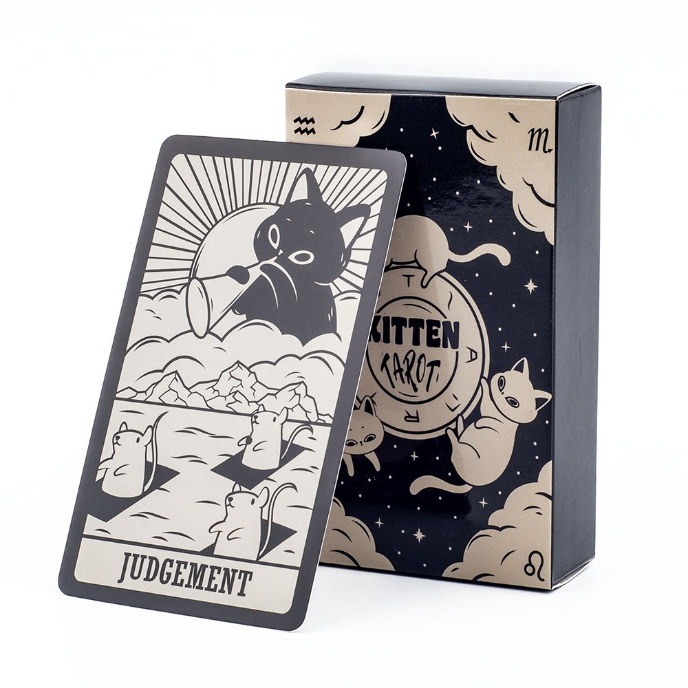 Tarot Cards Deck With Guidebook - Kitten Tarot Deck 78 buah lucu