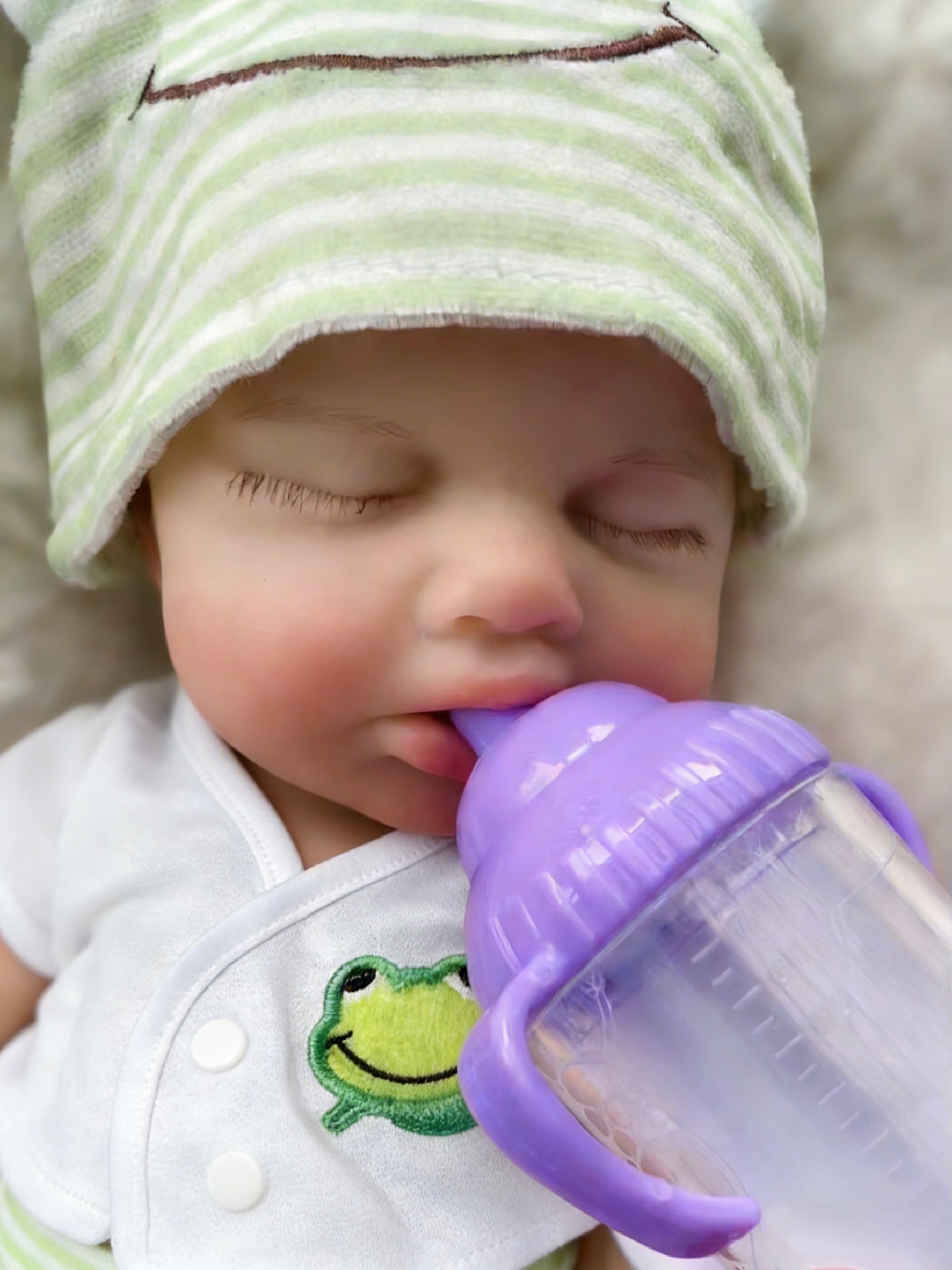 Reborn Baby Doll Silicone Realistic - OtardDolls Loulou Dapat Membuka Mulut Boneka