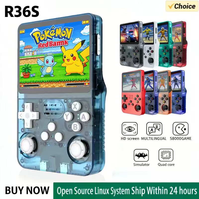 Retro Handheld Game Console R36S - Konsol Game Genggam R36S Sistem ARKOS
