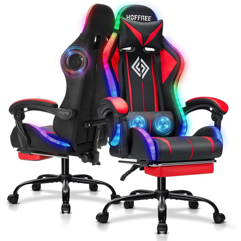Video Games - Kursi Gaming RGB dengan Speaker Bluetooth