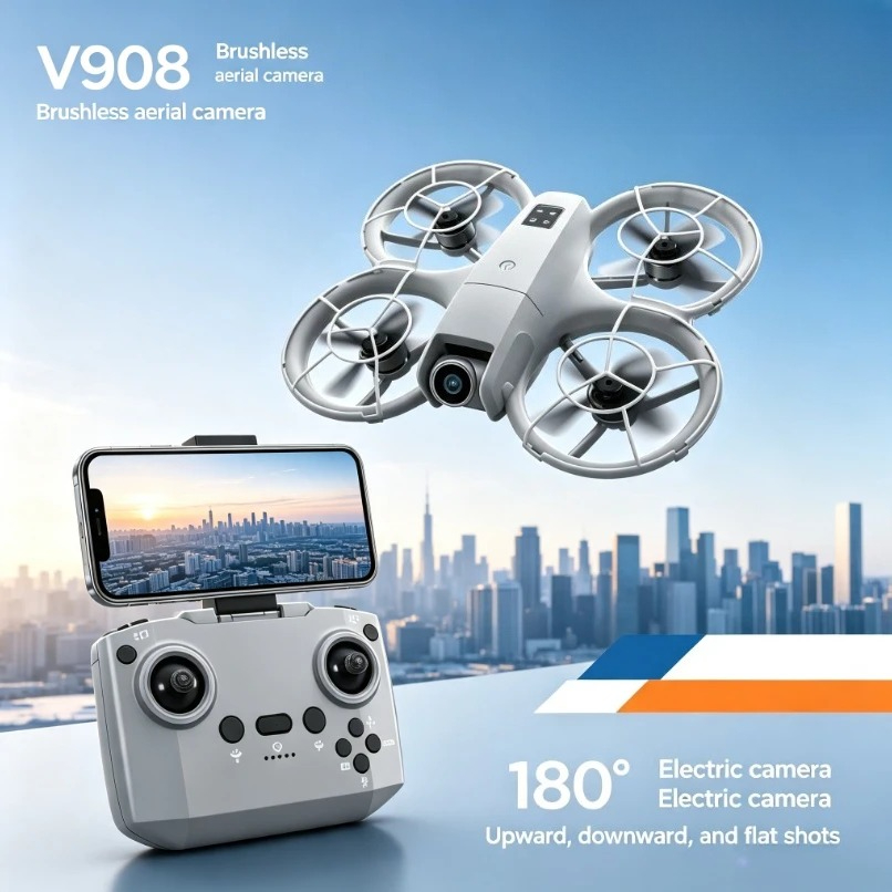 Fpv Brushless Rc Drone 4K - Drone GPS Lipat V908 Asli dengan