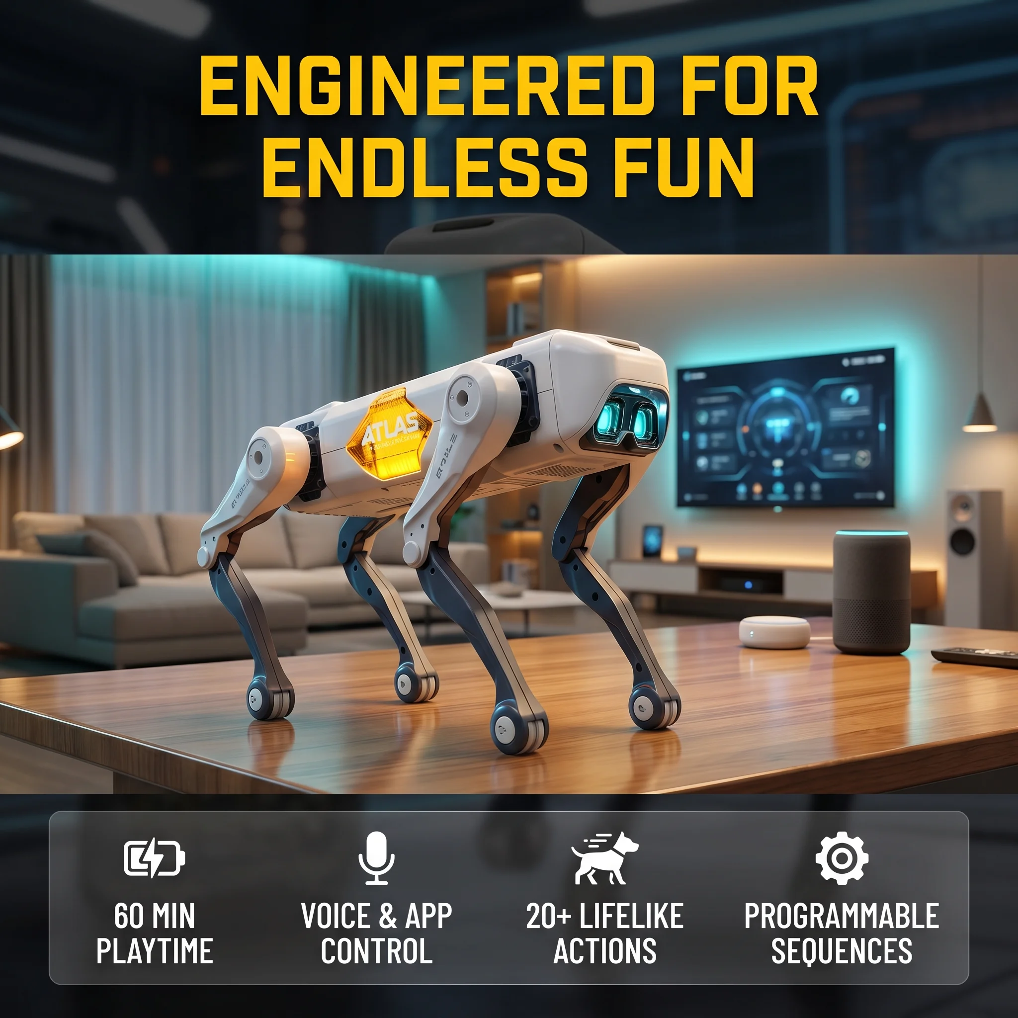 Remote Control Toys - Robot Anjing Pintar AI, Kontrol Suara