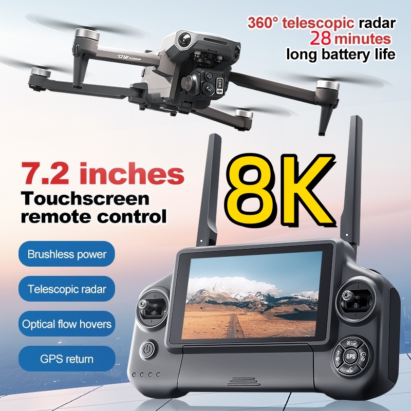 Drone RC Quadcopter 8K 3 Axis  - Fpv Brushless Rc Drone 4K ulasan dan harga