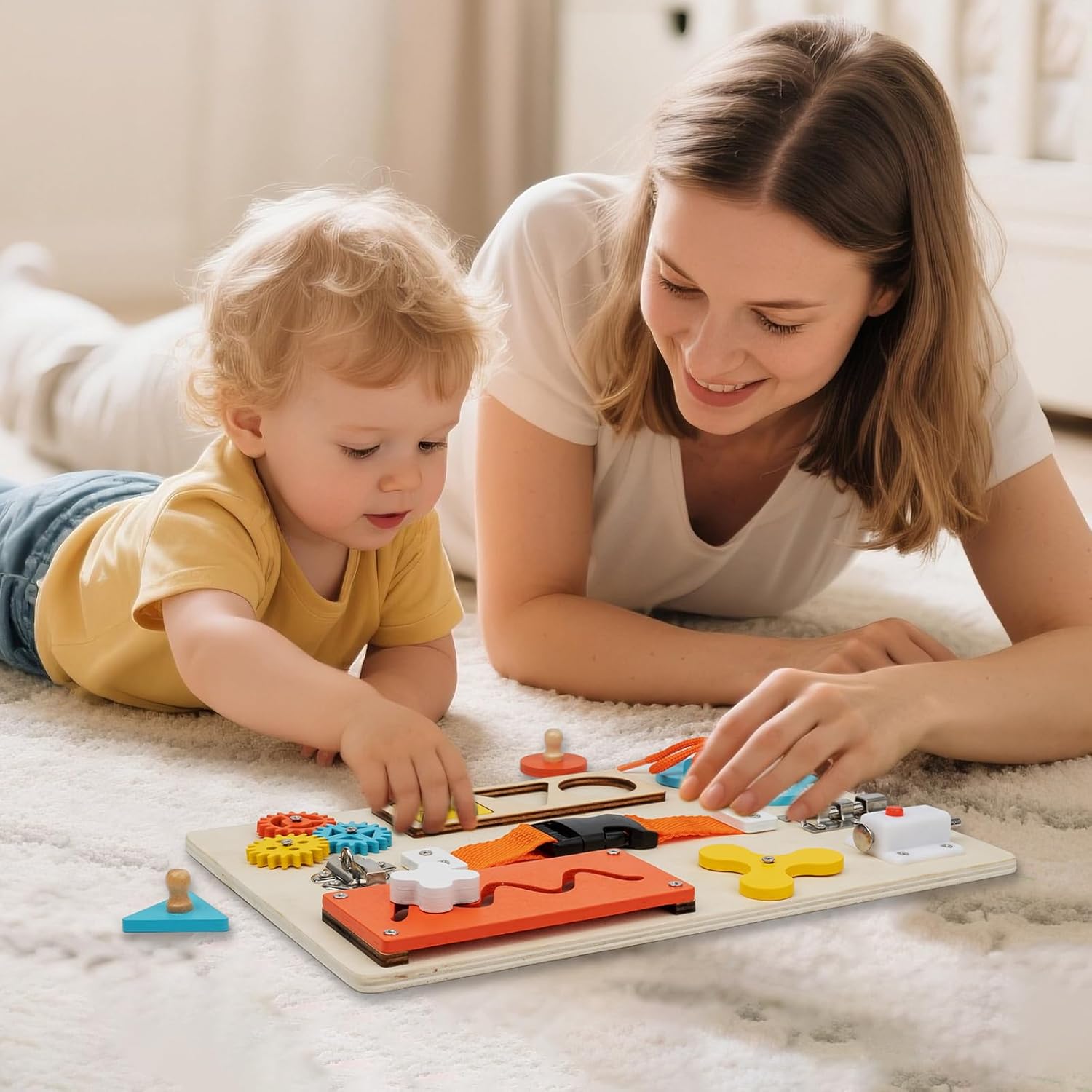 Papan Aktivitas Montessori unt - Montessori Wooden Busy Board Toddler ulasan dan harga